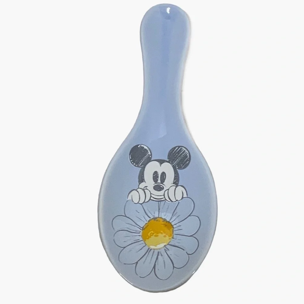 Disney Spoon Rest Mickey Mouse Ceramic Floral Kitchen Accessory Yellow Blue - Picture 13 of 16